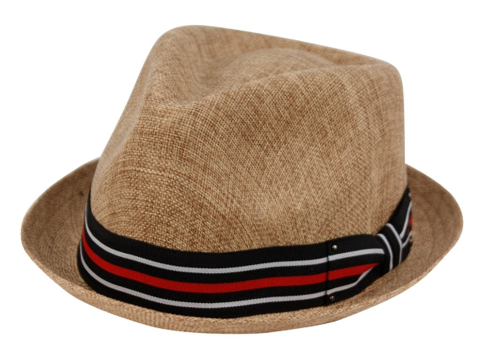 55% Linen 45% Cotton Fedora Men's Spring Summer Small Brim Light Weight with Fabric Band L2261