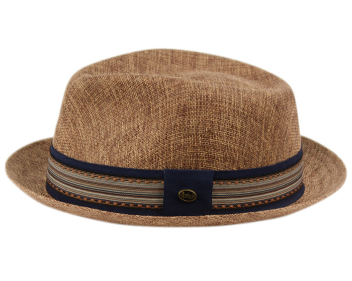 55% Linen 45% Cotton Linen Fedora Men's Spring Summer Small Brim Light Weight with Fabric Band L2805