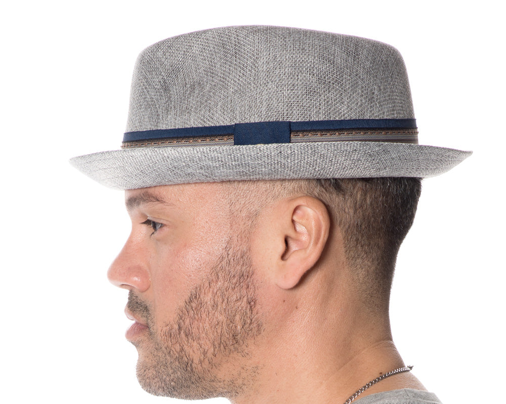 55% Linen 45% Cotton Linen Fedora Men's Spring Summer Small Brim Light Weight with Fabric Band L2805