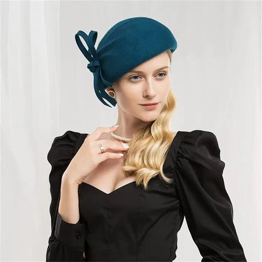 Women's Wool Dress Vintage Fascinator Small British Banquet Cap