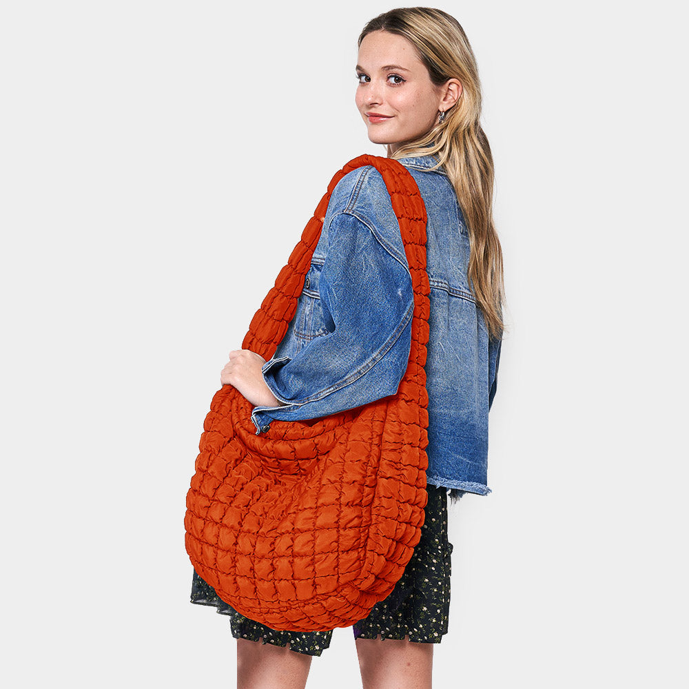 Lightweight Fashion Quilted Puffer Shoulder /Crossbody Bag Large