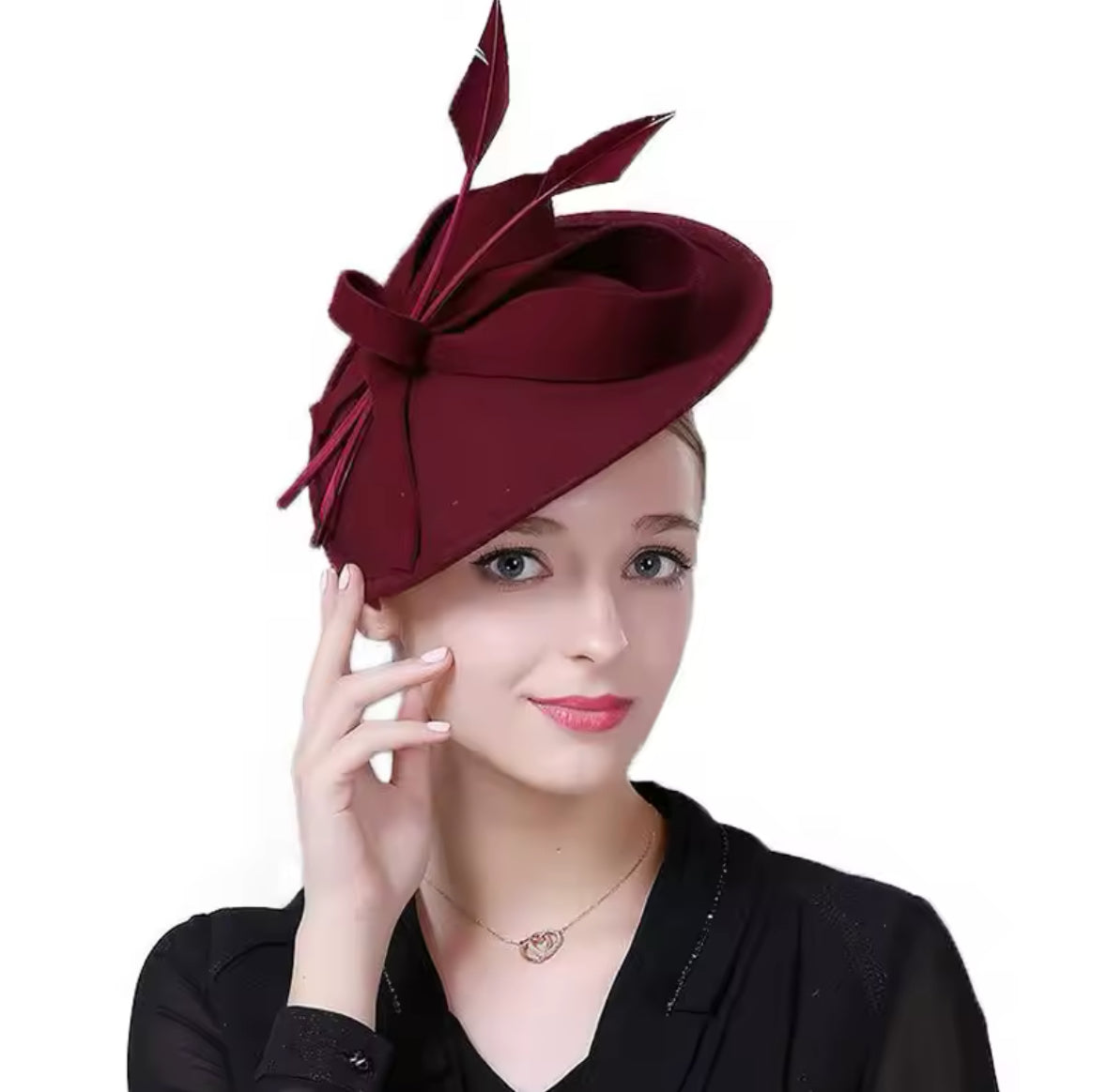 Women's Vintage Wool Feather Tea Party Wedding Fascinator Hat