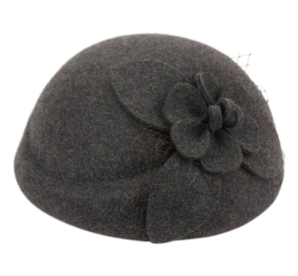 Ladies' 100% Wool Felt Fascinator Hat with Flower Decoration 2286