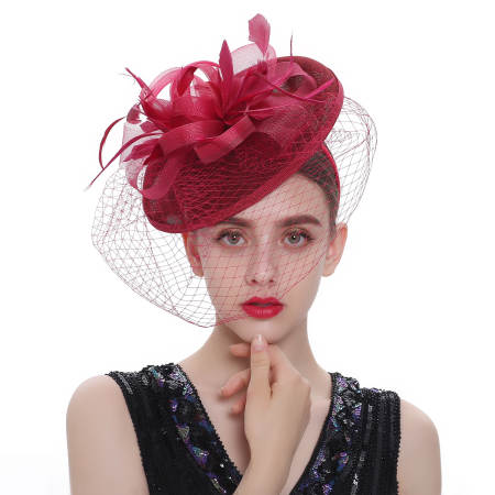 Women's Derby Tea Party Wedding Fascinator with Front Net 6001